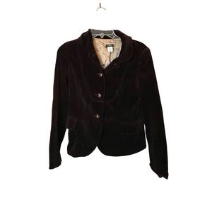 J Crew Dark Brown Velour Blazer Size 4